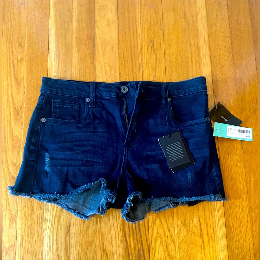 Stretchy Distressed Dark Jean Shorts with Tags Still on - Stitch Fix Brand